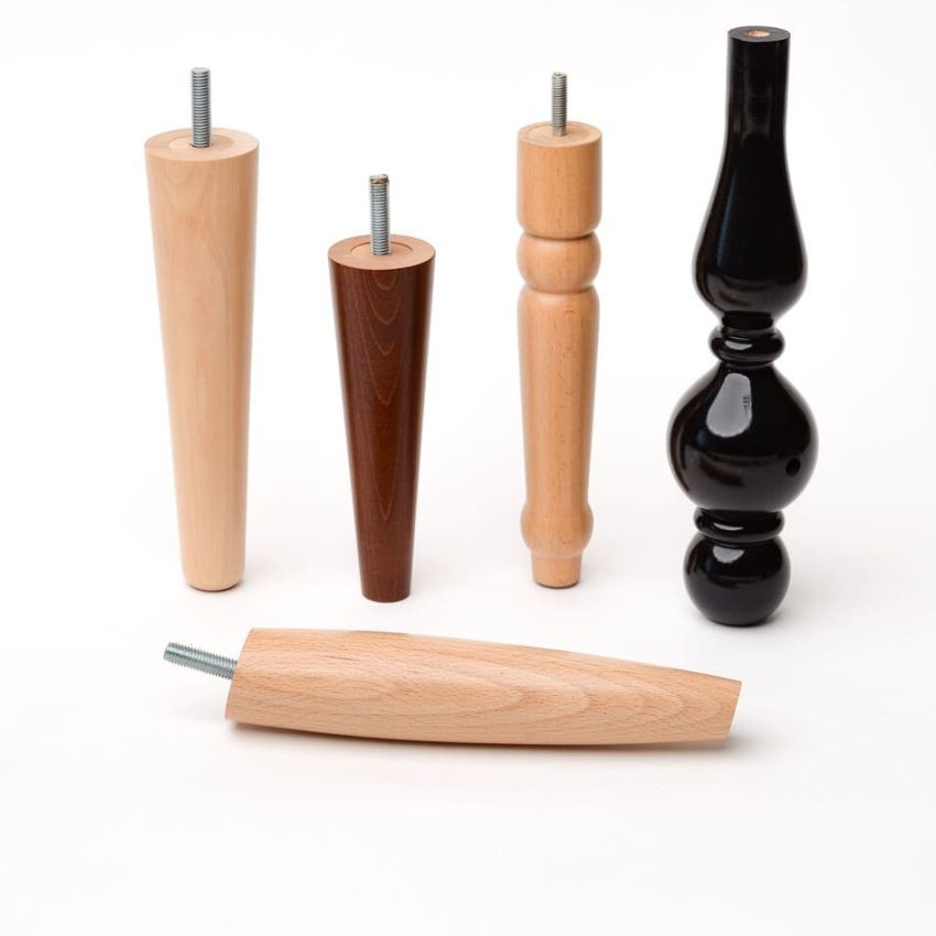 Nóżki meblowe toczone, frezowane